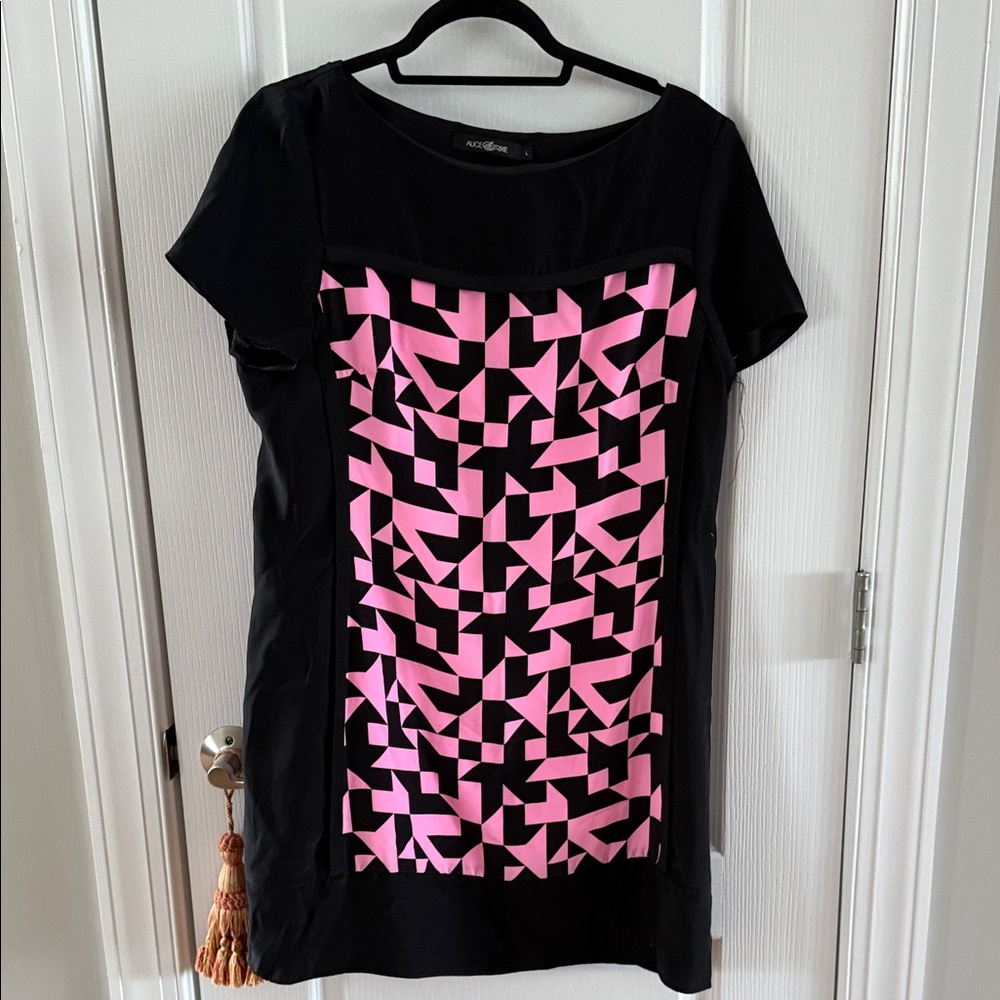 Alice & Trixie Black Dress with Pink Accents